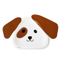Ensemble de vaisselle jetable personnalisé pour enfants, thème chien, avec 5 assiettes + 5 fourchettes et plateau pour fêtes et occasions spéciales des enfants