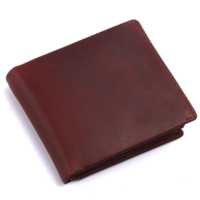 Dompet Pendek Pria Berkualitas Tinggi Gaya Vintage Elegan Siap Bepergian Kulit Asli Anti RFID Lipat Dua Berbahan Katun