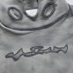 Sweat à capuche colorblock personnalisé pour homme, patchwork coupé et cousu, coton, pull court - Product Image 4