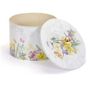 Kontensan EF14527 Boîte ronde en métal gris de 2,9 L avec poignée à bouton 175x130 mm pour l'artisanat - Product Image 4