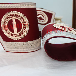 Craft Provincial Grand Stewards Lodge Oficiales Guanteletes Masonic Regalia Puños de mano con flecos - Product Image 4