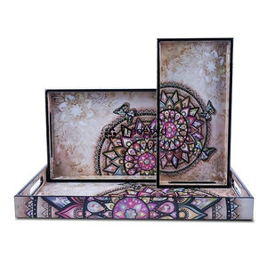 Bandeja de madera MDF hecha a mano Tradebyd Bandeja de servicio duradera para uso diario en el hogar y la Oficina - Product Image 2