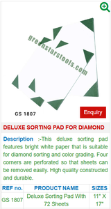 Tampon de tri de luxe Outils et équipement de bijoux essentiels pour les bijoutiers GS 1807 Diamond - Product Image 2