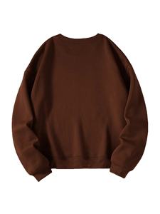 Sweat-shirt oversize confortable en polaire, vêtement pour temps froid, style décontracté à col rond, 100% coton, coupe ample, coupe-vent, 2026 - Product Image 2