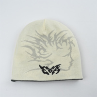 Vente en gros de bonnets d'hiver chauds de haute qualité, bonnets en tricot, chapeaux d'extérieur avec logo personnalisé, motif réversible, 100% acrylique