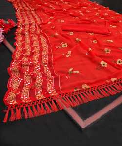 Sari de Diseño para Fiestas, Multicolor, Tela Modal, Ropa India para Mujeres Adultas, Vestido de Lujo para Bodas y Festivales - Product Image 1