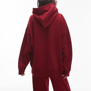 Pull épais de haute qualité poids lourd confortable coupe décontractée surdimensionné Stretch côtelé poignets sweat à capuche pour femme - Product Image 3