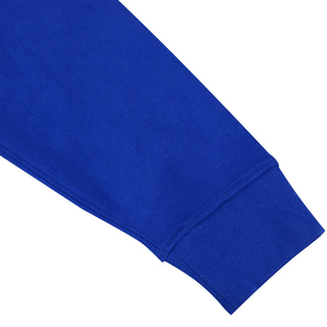 Sweats à capuche de couleur bleue avec logo brodé en chenille, sweat à capuche respirant en polyester et coton pour hommes, à la mode pour hommes, à la mode personnalisée - Product Image 5