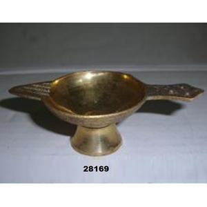 Pooja Chirag en laiton décoratif de luxe en métal pour le temple et l'or à la maison fini - Product Image 2