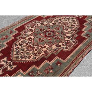 Alfombra Turca de 4.9x9.2 pies, Alfombra Grande Vintage, Alfombra con Diseño Floral Rojo - Product Image 5
