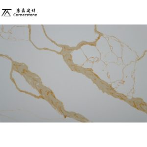 Giá tốt nhất calacatta vàng tĩnh mạch thấp silica đá cẩm thạch nhân tạo hiện đại Vanity đầu Quarts tấm cho nhà bếp đảo Bảng hàng đầu - Product Image 4