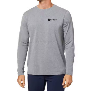 เสื้อยืดแขนยาวสำหรับผู้ชายเสื้อยืดผ้าถักเข้ารูปทำจากผ้าฝ้าย100% คุณภาพสูงสำหรับ2025 - Product Image 1