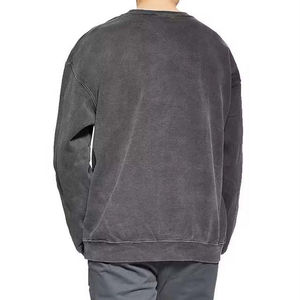 Sweat-shirts surdimensionnés de haute qualité, lavés à l'acide, personnalisés, streetwear uni, sweat-shirts à col rond pour hommes, 100% coton, basiques streetwear - Product Image 4