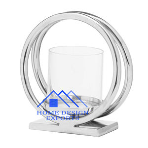 Bougie décorative de luxe pour la maison, en métal et en verre, bougeoir à bougie hurricane, vente chaude 2025 - Product Image 3