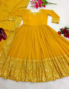 Vestido de diseñador nuevo Georgette pesado de calidad superior con conjunto Dupatta Ideal para ropa de fiesta festiva de proveedor mayorista - Product Image 4