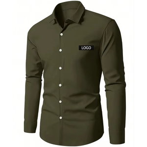 Camisa de vestir con puños franceses de estilo clásico a la moda 2025 para hombre, ropa Formal de talla grande con cuello de alfiler a cuadros de manga larga - Product Image 3