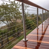 HIMOWAY Support métallique universel carré de 2 pouces pour poteau de garde-corps, main courante d'escalier, balustrade horizontale en fil d'acier inoxydable