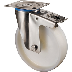 Swivel Casters for Furniture 50 mm <b>Wheel</b> Diameter 55 kg Load Capacity Total Lock <b>Plastic</b> 60x60 mm BS Casters - Product Image 3