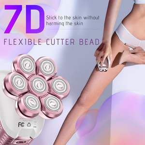 Rasoirs électriques rechargeables 5-en-1 pour femmes, rasoir corporel étanche avec tondeuse pour le visage et les aisselles - Product Image 5