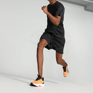 Shorts de sport pour homme en coton/polyester mélangé, décontractés, taille mi-haute, avec cordon de serrage, légers, respirants, séchage rapide - Product Image 3