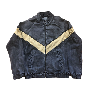 Blouson Bomber Réversible en Suédine de Laine Noire Délavée, Personnalisable, Style Fraternité Grecque, Streetwear Urbain, Imperméable, Logo Frontal - Product Image 3