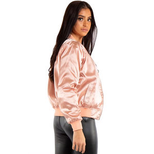Chaqueta universitaria de satén personalizada de alta calidad para mujer, transpirable con forro de nailon, servicio personalizado de primera calidad - Product Image 2