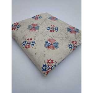 Tela africana con estampado de mármol beige JBR89 Patrones de Damasco rojo y azul Bloque de mano Algodón puro para tapicería resistente al agua - Product Image 1