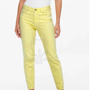 Service OEM disponible, pantalon en jean à taille droite et taille ajustable pour femmes, pantalon en jean pour femmes à taille haute - Product Image 2