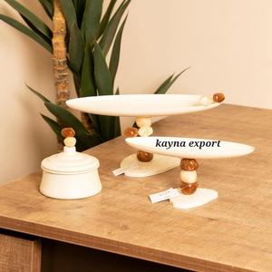 Exhibidor de Pasteles Ovalado de Aluminio de Alta Calidad con Acabado en Polvo Blanco de Lujo, Hecho a Mano, con Certificación CE, para Hogar, Hotel, Restaurante - Product Image 1