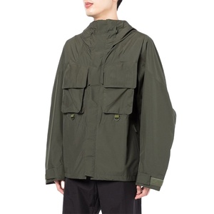 Veste coupe-vent à capuche sur mesure OEM de haute qualité avec fermeture éclair et plusieurs poches pour hommes, taille plus - Product Image 2