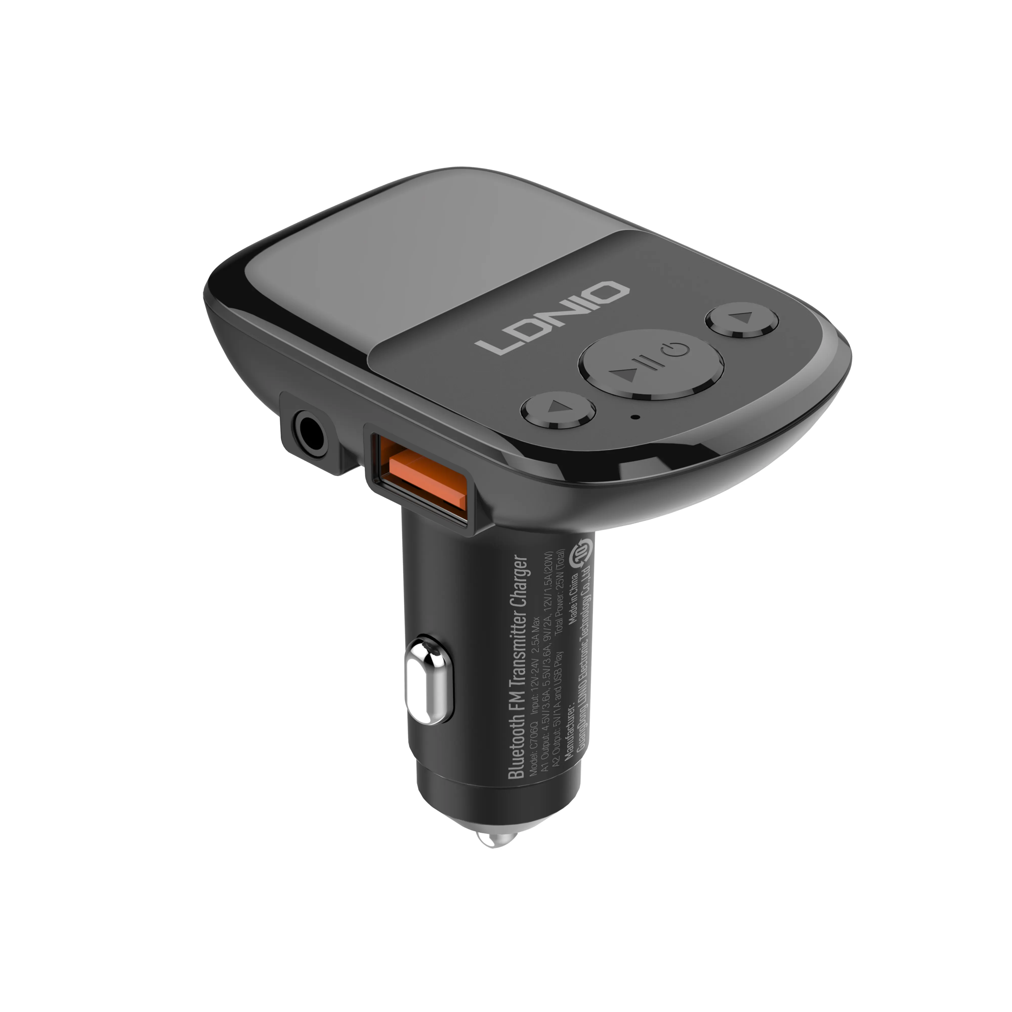 LDNIO C706Q chargeur de voiture Mobile Bluetooth Portable 25W vente en gros intelligent Android rapide double Ports Pd Qc chargeur de voiture chaud