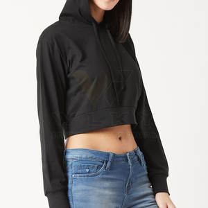 Pull à capuche court à manches longues pour femme, haut de haute qualité, vente en gros - Product Image 2