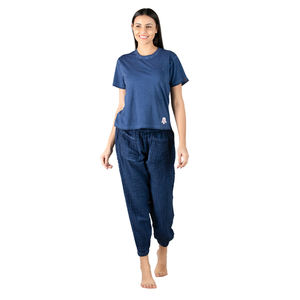 Suministro directo al por mayor de pijama de 2 piezas de algodón 100% para mujer Ropa de noche de verano Ropa de dormir a precio con descuento - Product Image 1