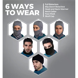 Chapeau de masque de ski intégral de sport de Style Y2K avec impression numérique et bouffante cagoule d'hiver en tissu commun par image - Product Image 5