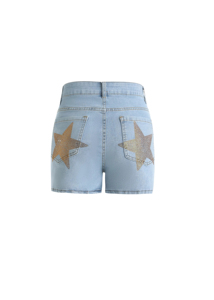 Femmes à la mode taille haute coton Denim Shorts décontracté Cargo Jeans Shorts été Style taille moyenne poches accepter OEM - Product Image 2