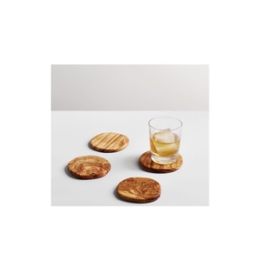 Ensemble de dessous-de-verre en bois poli durable, idéal pour le bureau, la tasse à café, résistance à la chaleur - Product Image 1