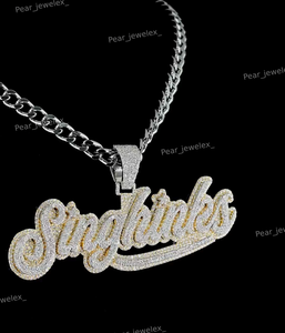 Colgante Unisex de Plata de Ley 925 con Letra Personalizada, Bañado en Rodio, con Diamantes de Moissanita VVS, para Uso Diario - Product Image 5