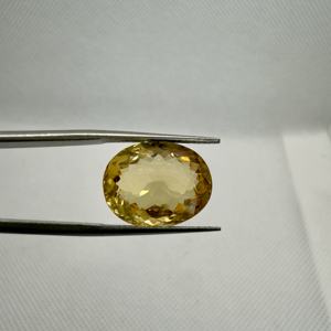 Pierre précieuse de citrine naturelle de haute qualité en vrac coupe ovale pierre semi-précieuse à facettes taille calibrée 16.2x12.9x7.9mm 9.76cts jaune - Product Image 2