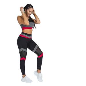 Conjunto de yoga para mujer transpirable de alta calidad OEM 1 pieza diseño personalizado patrón a cuadros con cierre de cintura elástica último estilo - Product Image 3