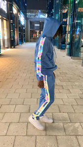 Venta al por mayor Unisex Nylon Tech Fleece Chándal Conjunto personalizado de gran tamaño Reflect para los hombres al por mayor Chándal deportivo en blanco - Product Image 3