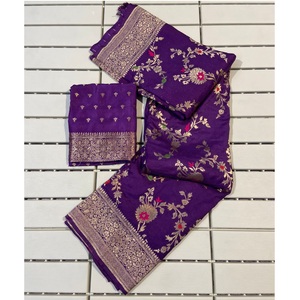 ชุดส่าหรีแบบดั้งเดิมสำหรับใส่ไปงานออฟฟิศและงานปาร์ตี้สำหรับผู้หญิงดีไซน์มีสไตล์ - Product Image 1