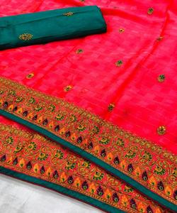 ผ้าส่าหรีผ้าไหมเนื้อนุ่มสำหรับผู้หญิงผ้าส่าหรีชิ้นแฟนซีดีไซน์ใหม่ล่าสุด - Product Image 6