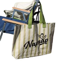 Sac tissé laminé PP imperméable avec poignées, motif lettres, taille moyenne, impression couleur personnalisée, design portable