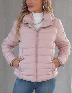 Nouveau Style femmes XL léger doudoune haute qualité chaud matelassé manteau à capuche avec col en fausse fourrure vers le bas tissu pour l'hiver - Product Image 2