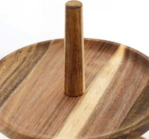 Support à gâteau en bois d'acacia à 2 étages, élégant, fait à la main en Inde, support poli pour la maison, les restaurants, les hôtels et les choix commerciaux à prix de gros - Product Image 4