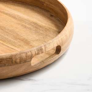 Bandeja de madera decorativa rústica para servir mesa de café granja cocina hogar encimera centro de mesa vajilla bandeja otomana - Product Image 4