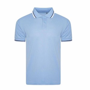 Color púrpura Sólido por encargo Rayas Manga y cuello Único Hombres Mujeres Diseño por encargo Polo Golf Shirt - Product Image 5