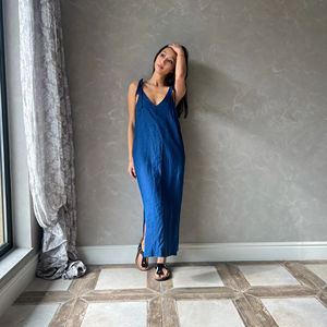 100% vestido de algodón Color sólido mujeres tirantes espalda descubierta vestidos nuevo Sexy Spaghetti Strap lápiz Casual vestido elástico ajustado - Product Image 1