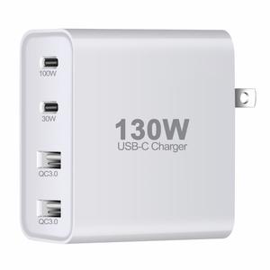 130W 4 porte PD 100W QC3.0 caricatore USB C adattatore di tipo C caricatore da muro PD 30W a ricarica rapida per iPhone per <span class=keywords><strong>Notebook</strong></span> <span class=keywords><strong>Samsung</strong></span> Laptop - Product Image 6