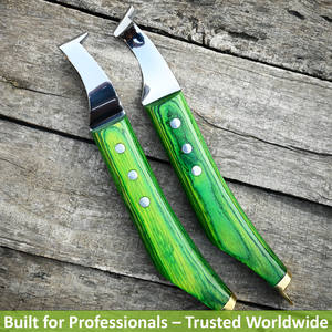 Herramientas de cuidado de pezuñas veterinarias a granel, juego de cuchillos para pezuñas con bucle y cuchillo afilado, cuchillos para dar forma a las pezuñas, mango de madera - Product Image 6